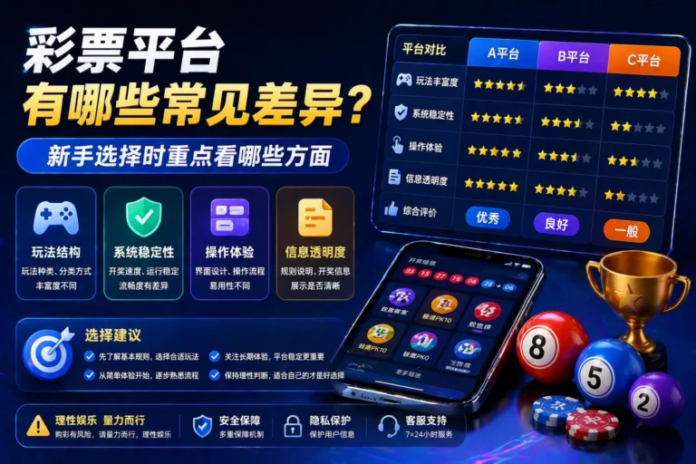 彩票平台有哪些常见差异 新手选择时重点看哪些方面