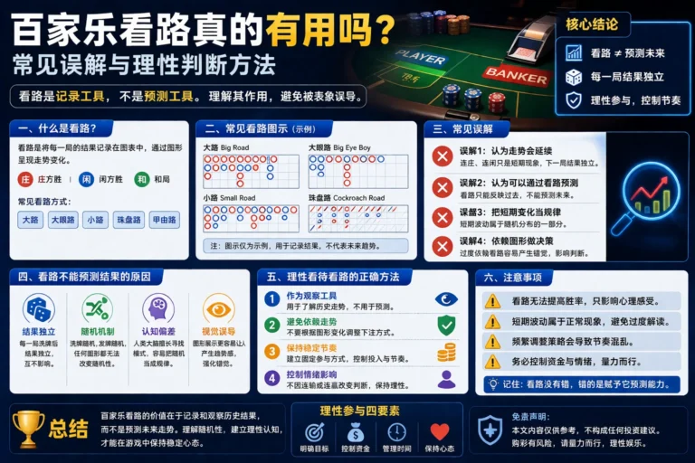 百家乐看路真的有用吗 常见误解与理性判断方法