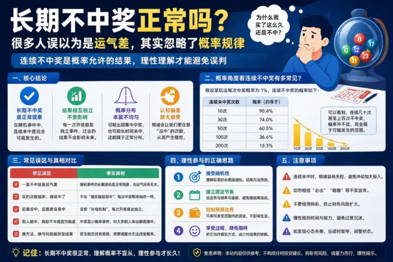 长期不中奖正常吗 很多人误以为是运气差其实忽略了概率规律