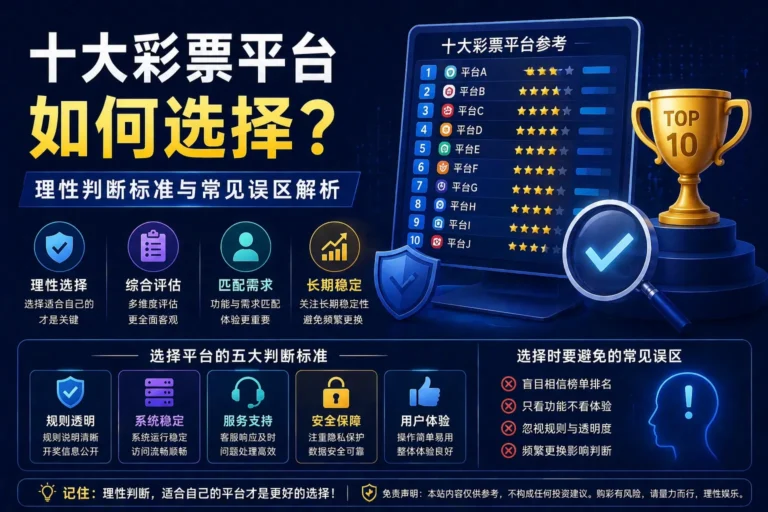 十大彩票平台如何选择 理性判断标准与常见误区解析